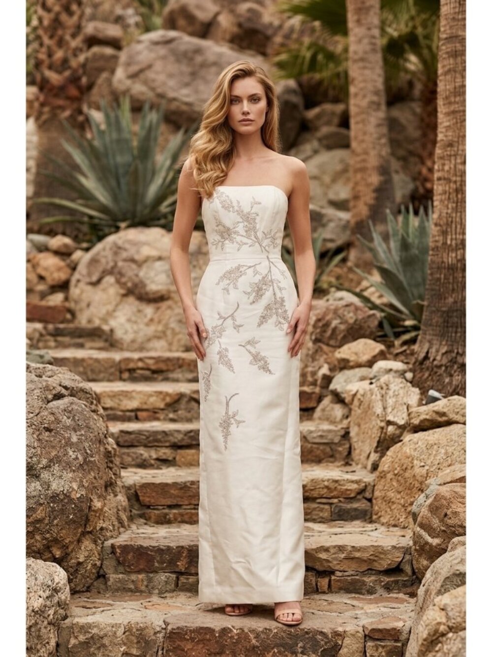 Melissa Sweet by David’s Bridal Ivory One-Shoulder Floral Jacquard Wedding Gown
